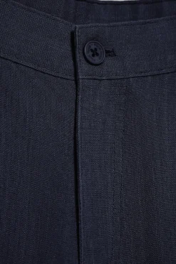 Polo Club Pantalons*Pantalon Deia en coton et lin avec détails Bleu Marine