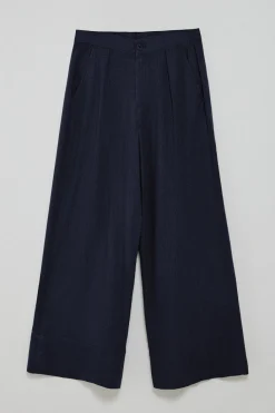 Polo Club Pantalons*Pantalon Deia en coton et lin avec détails Bleu Marine
