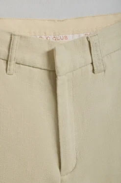 Polo Club Pantalons*Pantalon Tamara en lin et coton couleur avec détails brodés Sable