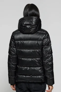 Polo Club Vestes*Parka à effet brillant Snow avec capuche fixe et détails Noir