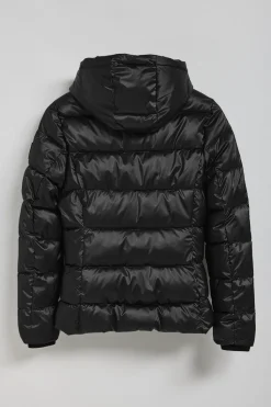 Polo Club Vestes*Parka à effet brillant Snow avec capuche fixe et détails Noir