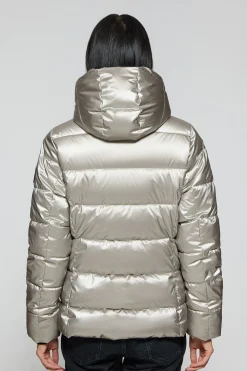 Polo Club Vestes*Parka à effet brillant Snow avec capuche fixe et détails Platine