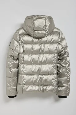 Polo Club Vestes*Parka à effet brillant Snow avec capuche fixe et détails Platine