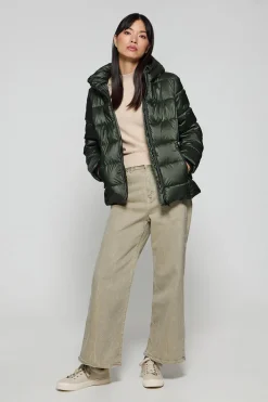 Polo Club Vestes*Parka à effet brillant Snow avec capuche fixe et détails Vert