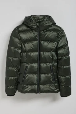 Polo Club Vestes*Parka à effet brillant Snow avec capuche fixe et détails Vert