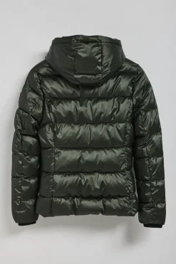 Polo Club Vestes*Parka à effet brillant Snow avec capuche fixe et détails Vert