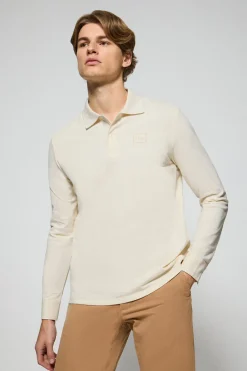 Polo Club Polos*Polo à deux boutons couleur lin avec logo Beige