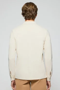 Polo Club Polos*Polo à deux boutons couleur lin avec logo Beige