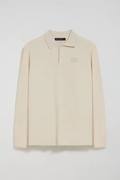 Polo Club Polos*Polo à deux boutons couleur lin avec logo Beige