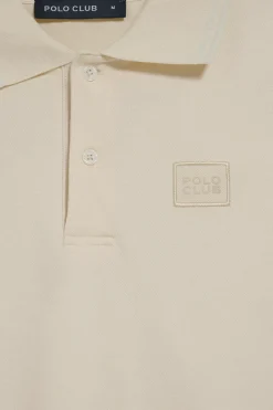 Polo Club Polos*Polo à deux boutons couleur lin avec logo Beige