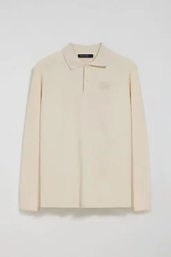 Polo Club Polos*Polo à deux boutons couleur lin avec logo Beige