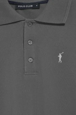 Polo Club Polos*Polo à manches longues à trois boutons avec logo Rigby Go gris Asphalte
