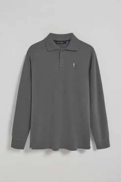 Polo Club Polos*Polo à manches longues à trois boutons avec logo Rigby Go gris Asphalte