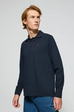 Polo Club Polos*Polo à manches longues à trois boutons avec logo Rigby Go Bleu Marine