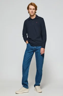 Polo Club Polos*Polo à manches longues à trois boutons avec logo Rigby Go Bleu Marine