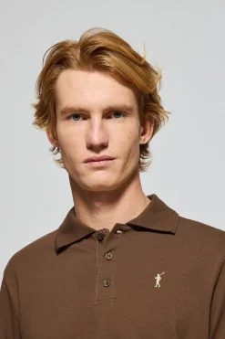 Polo Club Polos*Polo à manches longues à trois boutons avec logo Rigby Go marron Brun