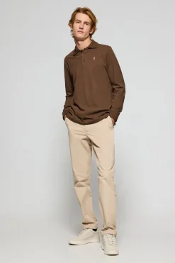 Polo Club Polos*Polo à manches longues à trois boutons avec logo Rigby Go marron Brun
