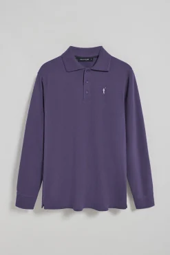 Polo Club Polos*Polo à manches longues à trois boutons avec logo Rigby Go Bleu océan
