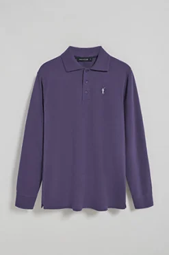 Polo Club Polos*Polo à manches longues à trois boutons avec logo Rigby Go Bleu océan