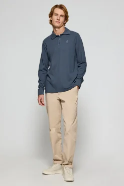 Polo Club Polos*Polo à manches longues à trois boutons avec logo Rigby Go bleu Denim