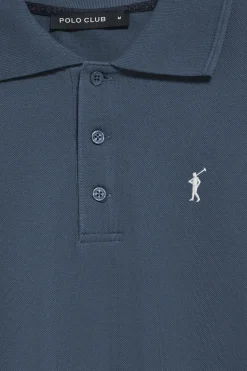 Polo Club Polos*Polo à manches longues à trois boutons avec logo Rigby Go bleu Denim
