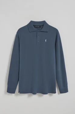 Polo Club Polos*Polo à manches longues à trois boutons avec logo Rigby Go bleu Denim