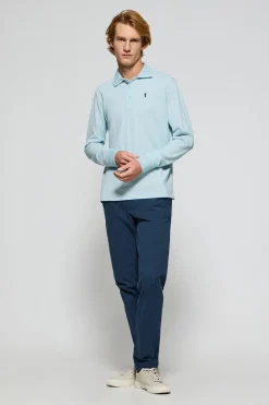 Polo Club Polos*Polo à manches longues à trois boutons avec logo Rigby Go bleu clair Bleu ciel