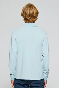 Polo Club Polos*Polo à manches longues à trois boutons avec logo Rigby Go bleu clair Bleu ciel