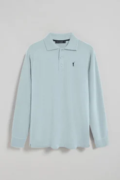 Polo Club Polos*Polo à manches longues à trois boutons avec logo Rigby Go bleu clair Bleu ciel
