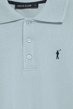 Polo Club Polos*Polo à manches longues à trois boutons avec logo Rigby Go bleu clair Bleu ciel