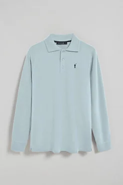 Polo Club Polos*Polo à manches longues à trois boutons avec logo Rigby Go bleu clair Bleu ciel