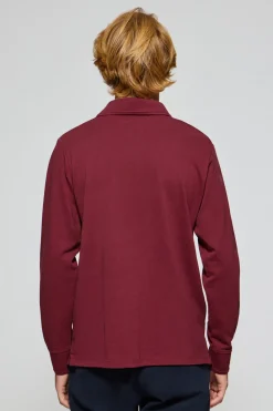 Polo Club Polos*Polo à manches longues à trois boutons avec logo Rigby Go bordeaux Grenat