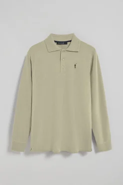 Polo Club Polos*Polo à manches longues à trois boutons avec logo Rigby Go couleur Pierre