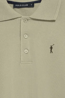 Polo Club Polos*Polo à manches longues à trois boutons avec logo Rigby Go couleur Pierre