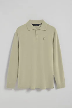 Polo Club Polos*Polo à manches longues à trois boutons avec logo Rigby Go couleur Pierre