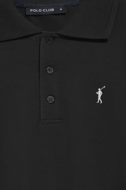 Polo Club Polos*Polo à manches longues à trois boutons avec logo Rigby Go Noir