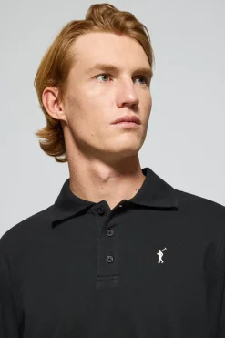 Polo Club Polos*Polo à manches longues à trois boutons avec logo Rigby Go Noir
