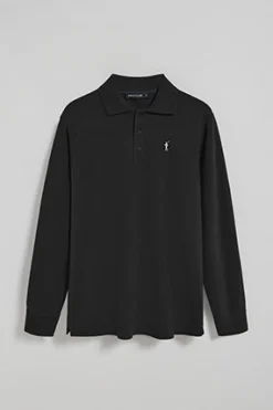 Polo Club Polos*Polo à manches longues à trois boutons avec logo Rigby Go Noir