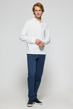 Polo Club Polos*Polo à manches longues à trois boutons avec logo Rigby Go Blanc