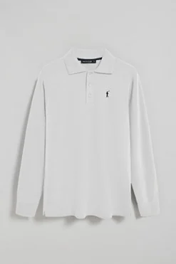 Polo Club Polos*Polo à manches longues à trois boutons avec logo Rigby Go Blanc