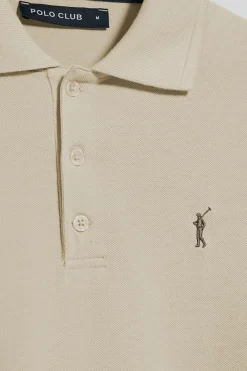 Polo Club Polos*Polo à manches courtes et trois boutons avec logo brodé Rigby Go Beige
