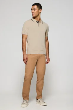 Polo Club Pulls|Polos*Polo en maille avec boutons et broderie Rigby Go Beige
