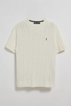 Polo Club Pulls|T-Shirts*Polo tressé à manches courtes à logo brodé Beige