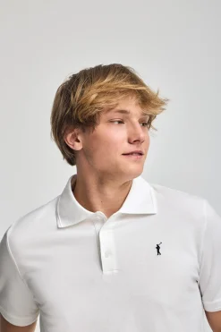 Polo Club Polos*Polo à manches courtes et trois boutons avec logo brodé Rigby Go Blanc