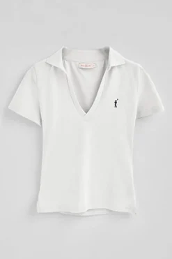 Polo Club Polos*Polo en coton et lin sans boutons avec broderie Rigby Go Blanc