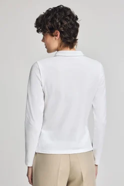 Polo Club Polos*Polo manches longues en coton avec broderie Rigby Best Blanc