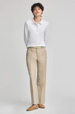 Polo Club Polos*Polo manches longues en coton avec broderie Rigby Best Blanc