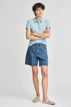 Polo Club Polos*Polo bleu clair à manches courtes en coton avec broderie Rigby Best Bleu ciel