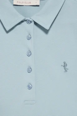 Polo Club Polos*Polo bleu clair à manches courtes en coton avec broderie Rigby Best Bleu ciel