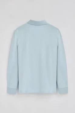 Polo Club Polos*Polo bleu clair à manches longues à trois boutons et broderie Rigby Go Bleu ciel